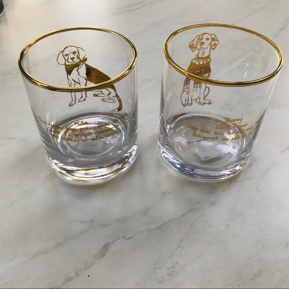 Anthropologie DOF Glass Set-NWT-Dog Theme LAST SET - Picture 5 of 7